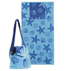Delindo Lifestyle Toalla de playa de rizo, con bolsa de hom…
