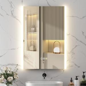 HOMCOM Espejo de Baño con Luz LED 70x50 cm Espejo de Pared…