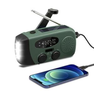 Radio Manivela de Emergencia Portátil, Radio AM/FM Recargab…