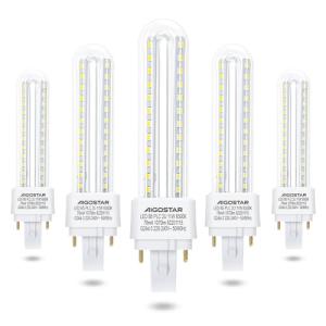 Aigostar - Pack de 5 Bombillas LED PLC 2U, tubo de 11 W Mai…