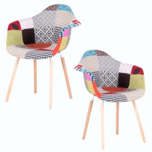 Uderkiny Silla Patchwork escandinava, Juego de 2 sillas de…