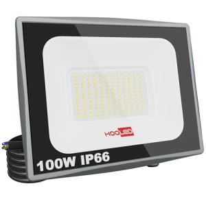 HOOLED Focos LED Exterior 100W, 10000ml, 6500K, haz de 120°…