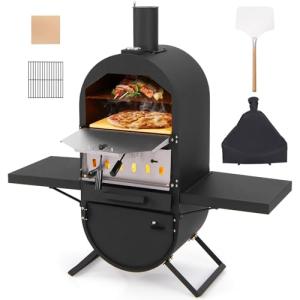 GOPLUS Horno de Pizza para Exteriores, Horno de Pizza a Leñ…