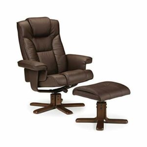 Julian Bowen Sillón reclinable Malmo con taburete, marrón