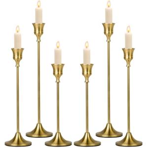 Vautvis Candelabros para Velas, Juego De 6 Candelabros Dora…