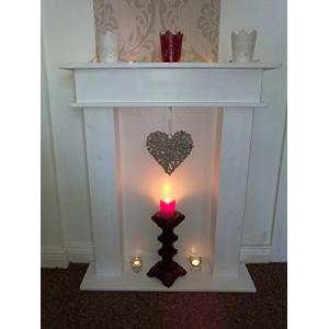 Wolkenstube Chimenea decorativa, color blanco, hecha a mano