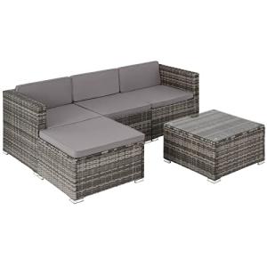 TecTake® Conjunto Jardín en Ratán con Cojines, Conjunto Ter…