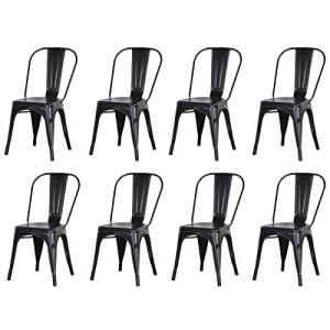 GrandCA HOME Juego de 8 sillas de Comedor de Metal apilable…