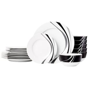 Amazon Basics Vajilla de 18 Unidad, Remolino, 6 servicios