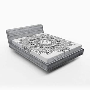 ABAKUHAUS Mandala Sábana Elastizada, Mandala Negro Blanco,…