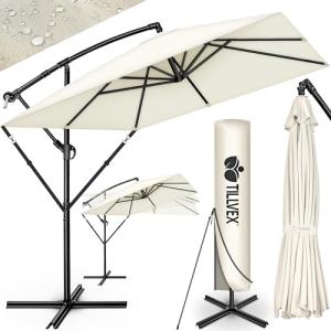tillvex® Sombrilla de Jardín Rectangular Ø 330 cm con Maniv…