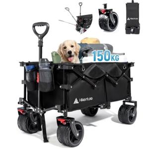 HIKENTURE Carro plegable de 135 l, carro de mano plegable p…
