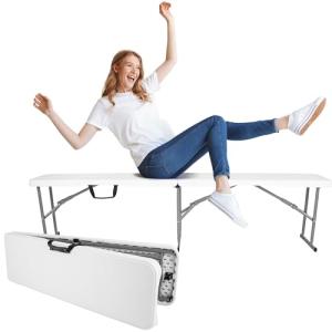 KARL HAUSMANN Banco plegable de plástico con asa, 180 cm, b…