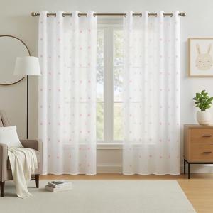 Deconovo Cortinas Transparentes para Ventana de salón de Ve…