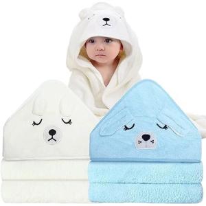 2 Piezas Toalla de baño con capucha para bebé, toalla de ba…