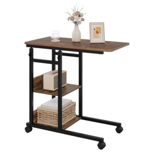 WOLTU Mesita en Forma C, Mesa de Centro con Ruedas, Mesa Au…