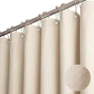 Cortina de ducha de 180 x 200 cm, beige, para bañera, tela…