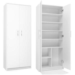 Armario Multiusos con 2 Puertas y 8 Compartimentos, 180 x 7…