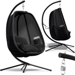 CASARIA® Silla Colgante Soporte XXL Sillón Estructura Ajust…