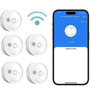 HEIMAN Detector de humo Wi-Fi inteligente, 10 años de senso…