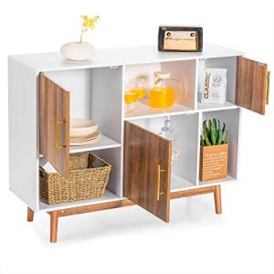 COSTWAY Mueble con 3 Puertas y Compartimientos, Mueble TV M…