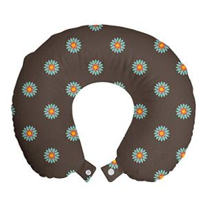 ABAKUHAUS Amarillo Marron Cojín de Viaje para Soporte de Cu…