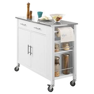 SoBuy FKW108-W Carrito de Cocina con Piso de Acero Inoxidab…