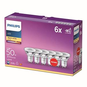 Philips - Bombilla LED cristal 50W, GU10, luz blanca cálida…