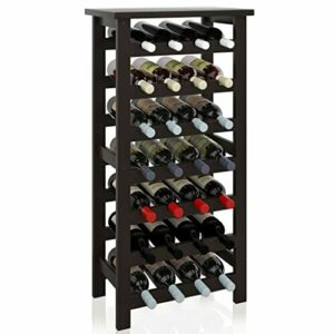 SMIBUY Botellero de bambú, Soporte para 28 Botellas con Par…