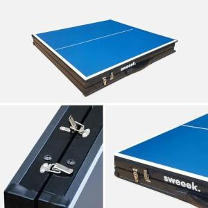 sweeek - Mini Mesa de Ping Pong de Interior, Azul, 150x75
