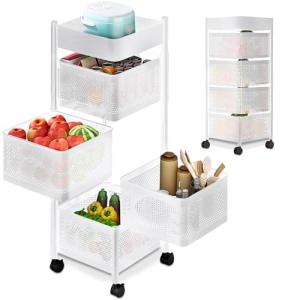 JUPPLIES Carrito Auxiliar con Ruedas - Cesta de Almacenamie…