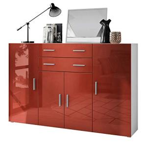 Vladon Aparador Alto Aron con 2 cajones y 4 Puertas con un…