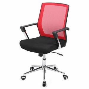 SONGMICS Silla giratoria de Oficina, Altura Ajustable, Meta…