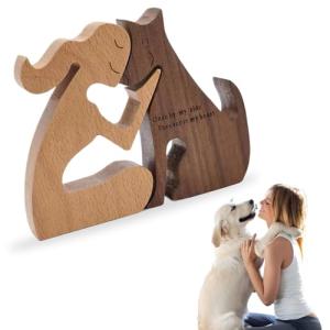 ZEPIQOR Escultura de madera para perros - Decoraciones de m…