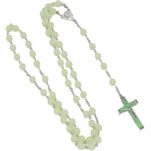 XFSRG Collar de Rosario Verde Luminoso para Mujer Cadena de…