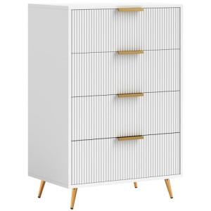 HOMCOM Cómoda con 4 Cajones Cómoda de Dormitorio Moderno co…