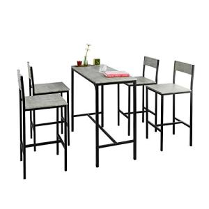 SoBuy Juego de Mesa Alta para Comedor, Conjunto de Bar con…