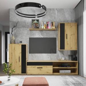 Homely - Mueble de Salón Modular Ibiza Black | Conjunto 4 M…