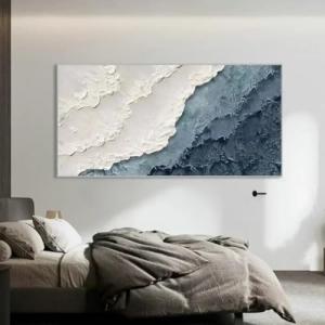 XBTYKPB Pintura minimalista 3D de océano azul sobre lienzo,…