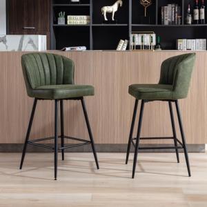chairus Taburetes de Bar PU Cuero Juego de 2 Sillas Barra A…