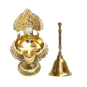 BRACOP®Lámpara de aceite de latón Aarti Diya Artículo relig…