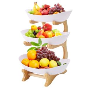Frutero de Plástico,Frutero 3 Pisos Blanco,Fruteros de Coci…