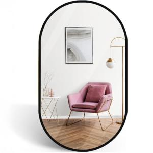 Marctani Espejo Ovalado con Marco de Metal - Espejo Baño Mo…