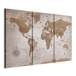 Cuadros B&D XXL - Cuadro en Lienzo Mapamundi 120x80 cm Impr…