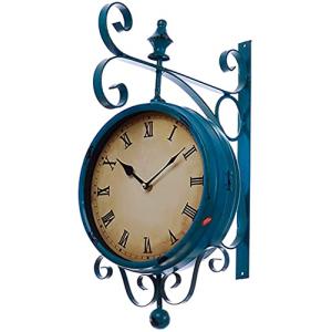 Reloj de estación de doble cara en color azul, reloj de jar…
