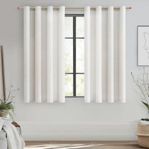 MRTREES Cortinas Lino Cortas para Ventanas 140x160 CM Corti…