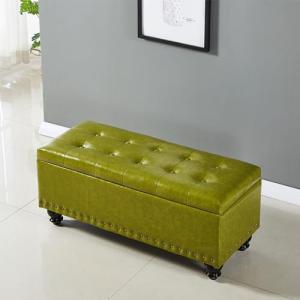 Elegante banco de almacenamiento rectangular de piel sintét…