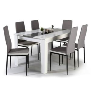IDMarket – Conjunto de mesa de comedor Georgia, de 140 cm,…