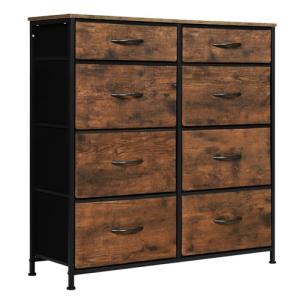 WOLTU Comoda Dormitorio, Cómoda con 8 Cajones de Tela, Cajo…