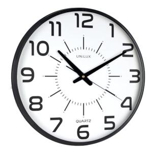 Unilux Reloj de pared silencioso Pop, 30 cm, Color Negro
